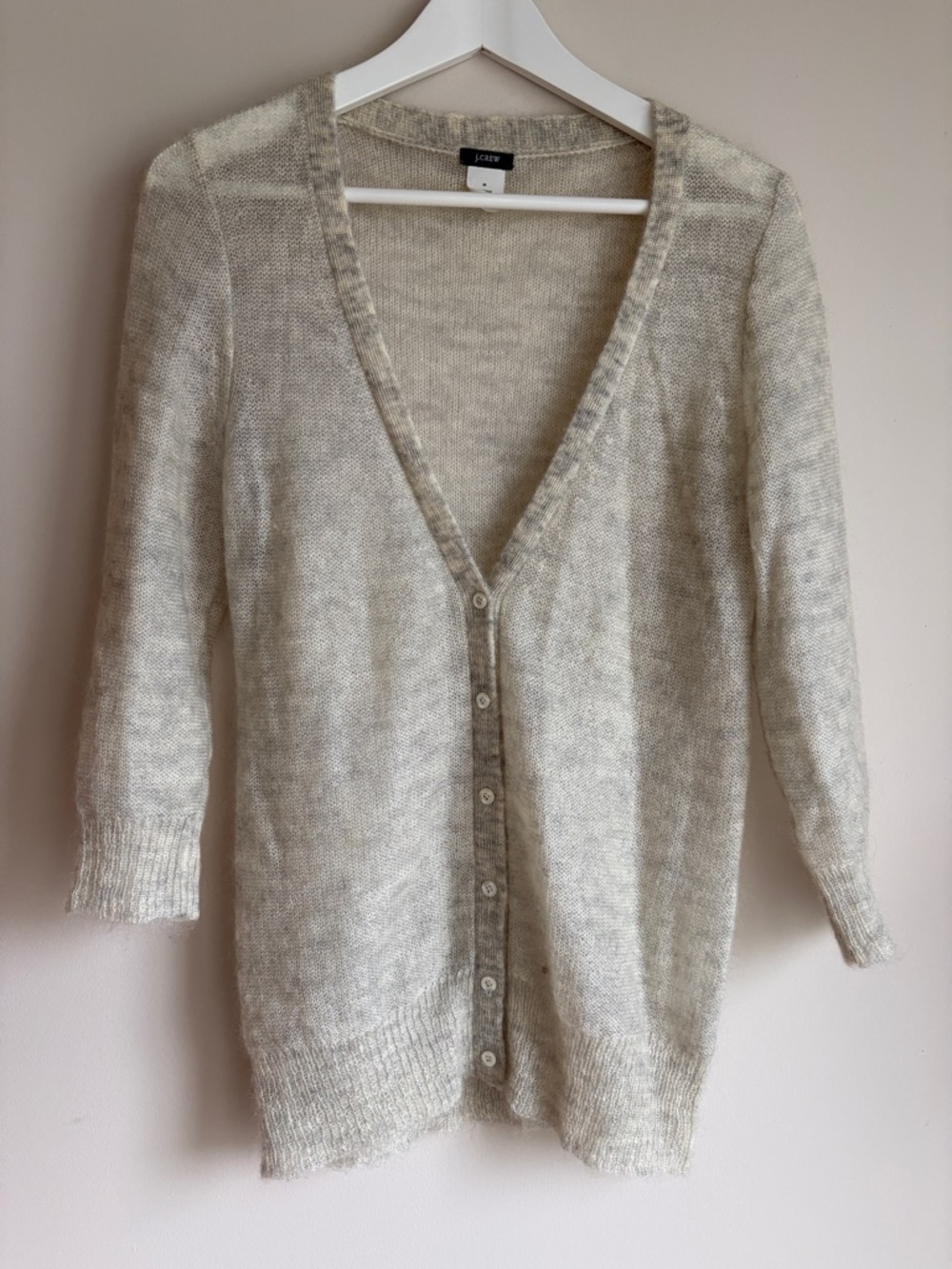 J Crew Mohair Blend V Neck Cardigan